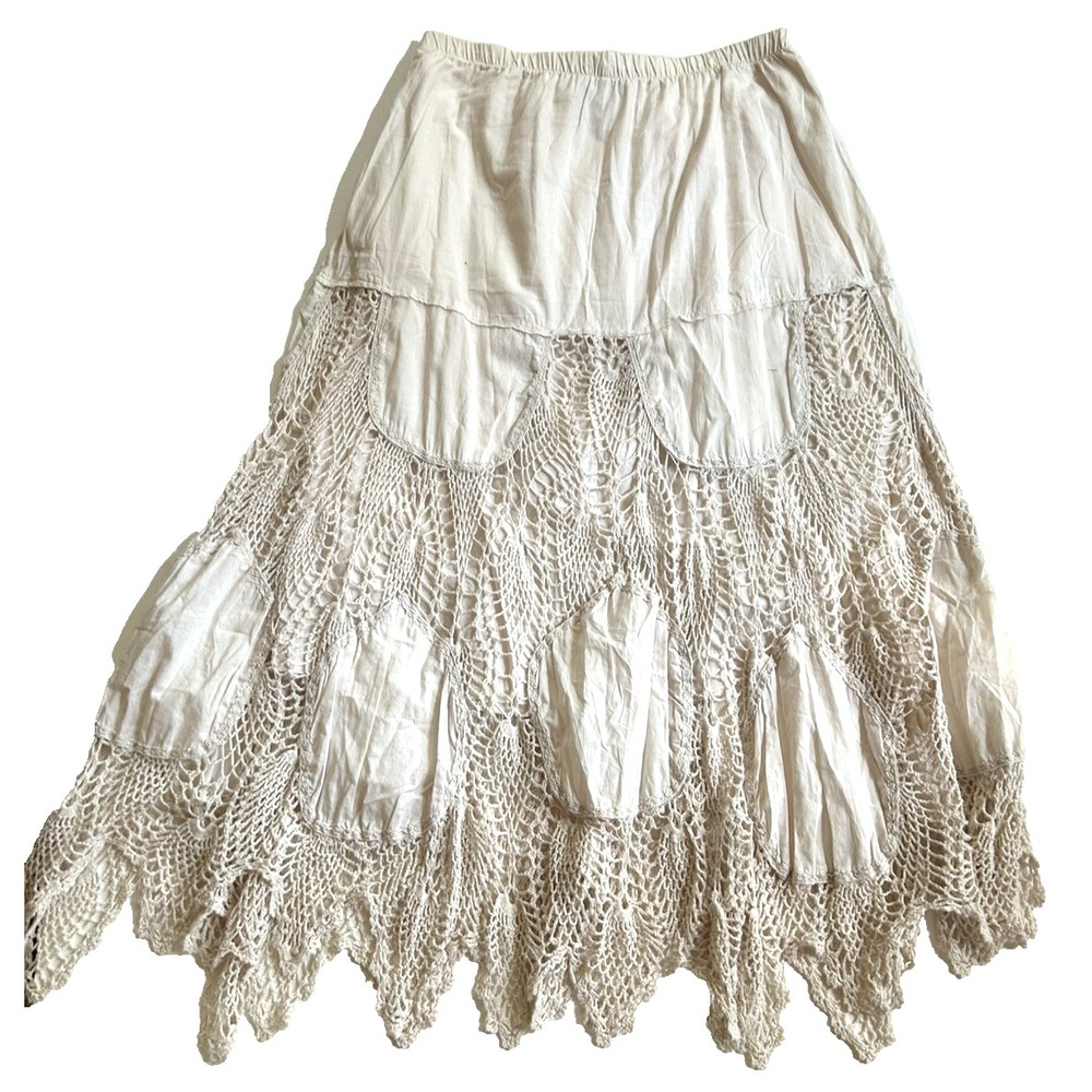 Karen Kane Skirt Crocet Boho Cottagecore Romatic Fairycore Size L